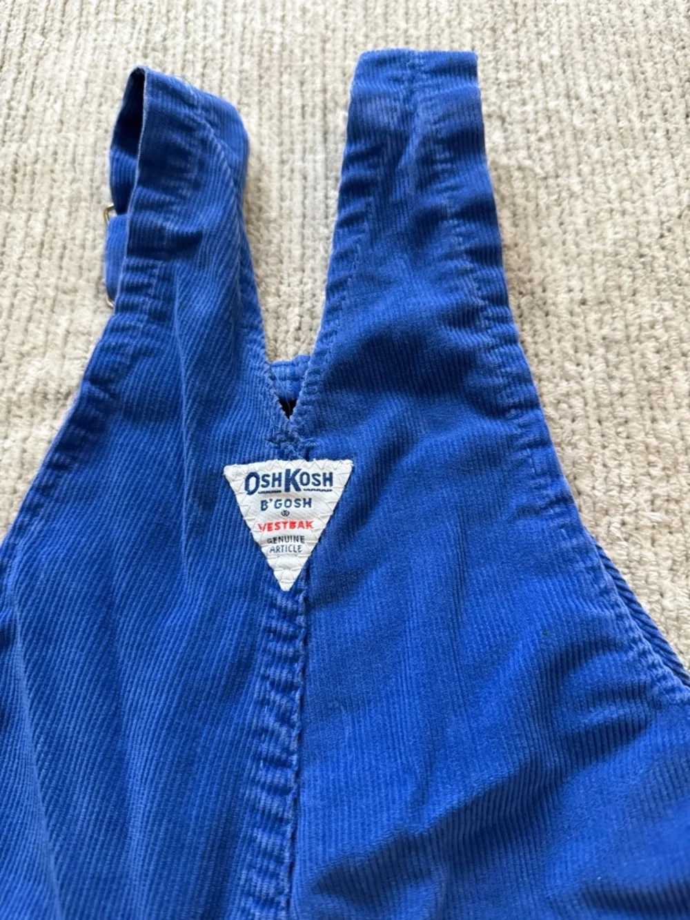Vintage OshKosh Blue Corduroy Overalls 3T‎ Kids Classic Made in USA Vestbak